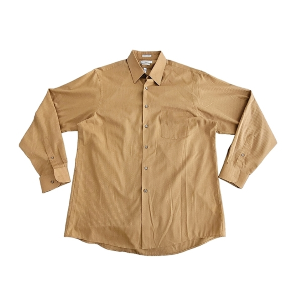 Men's Van Huesen Classic‎ Fit Satin Stripes Long Sleeves Button Up Shirt